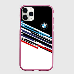 Чехол iPhone 11 Pro матовый BMW BRAND COLOR БМВ, цвет: 3D-малиновый
