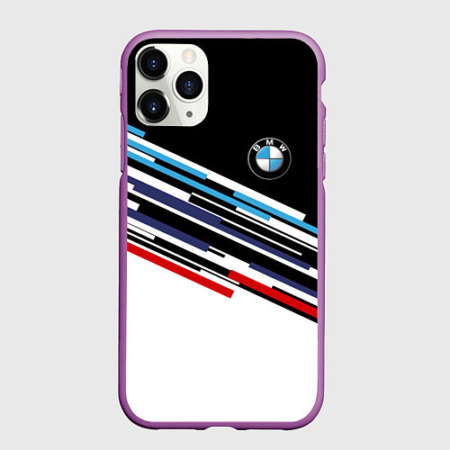 Чехол iPhone 11 Pro матовый BMW BRAND COLOR БМВ / 3D-Фиолетовый – фото 1