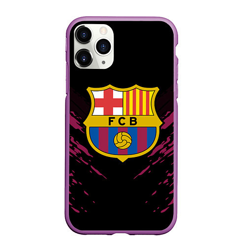 Чехол iPhone 11 Pro матовый Barcelona FC: Sport Fashion / 3D-Фиолетовый – фото 1