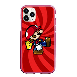 Чехол iPhone 11 Pro матовый Super Mario: Red Illusion, цвет: 3D-малиновый