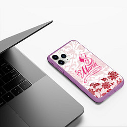 Чехол iPhone 11 Pro матовый Womens Day!, цвет: 3D-фиолетовый — фото 2