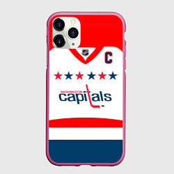 Чехол iPhone 11 Pro матовый Washington Capitals: Ovechkin White, цвет: 3D-малиновый