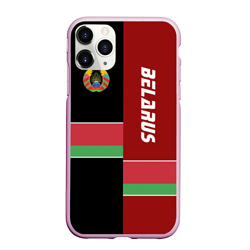 Чехол iPhone 11 Pro матовый Belarus Style / 3D-Розовый – фото 1