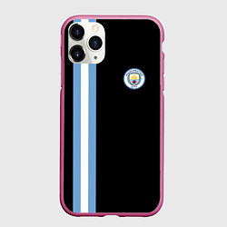 Чехол iPhone 11 Pro матовый Манчестер Сити, цвет: 3D-малиновый