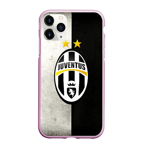 Чехол iPhone 11 Pro матовый FC Juventus W&B / 3D-Розовый – фото 1