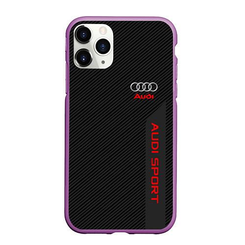 Чехол iPhone 11 Pro матовый Audi: Sport Line / 3D-Фиолетовый – фото 1