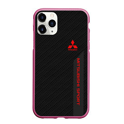 Чехол iPhone 11 Pro матовый Mitsubishi: Sport Line, цвет: 3D-малиновый