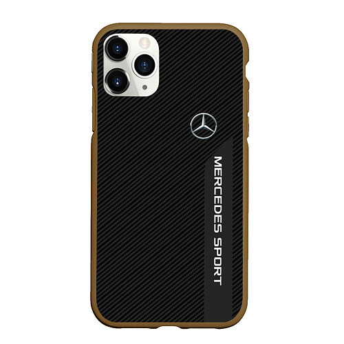 Чехол iPhone 11 Pro матовый Mercedes AMG: Sport Line / 3D-Коричневый – фото 1