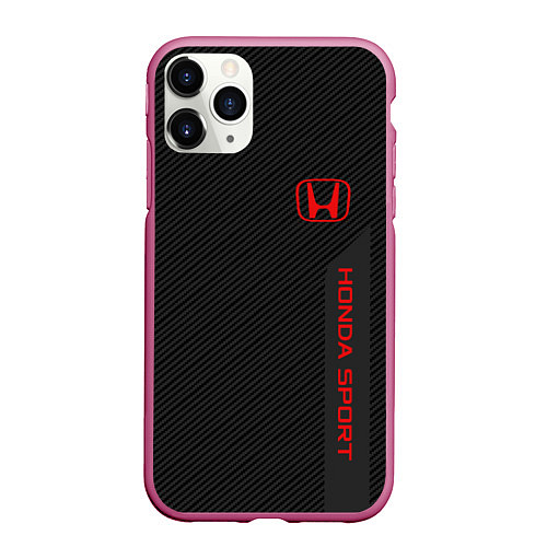 Чехол iPhone 11 Pro матовый Honda: Sport Line / 3D-Малиновый – фото 1