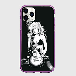 Чехол iPhone 11 Pro матовый Рокерская душа, цвет: 3D-фиолетовый