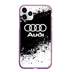 Чехол iPhone 11 Pro матовый Audi: Black Spray, цвет: 3D-фиолетовый