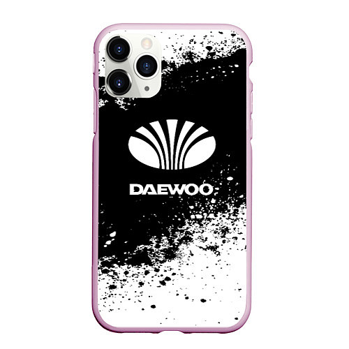 Чехол iPhone 11 Pro матовый Daewoo: Black Spray / 3D-Розовый – фото 1