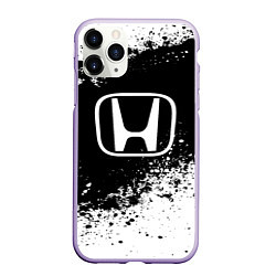 Чехол iPhone 11 Pro матовый Honda: Black Spray, цвет: 3D-светло-сиреневый