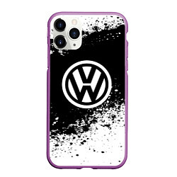 Чехол iPhone 11 Pro матовый Volkswagen: Black Spray, цвет: 3D-фиолетовый