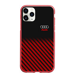 Чехол iPhone 11 Pro матовый Audi: Red Lines, цвет: 3D-красный