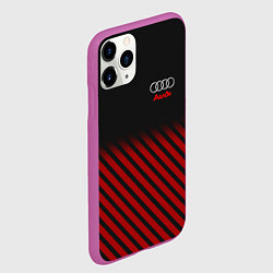 Чехол iPhone 11 Pro матовый Audi: Red Lines, цвет: 3D-фиолетовый — фото 2