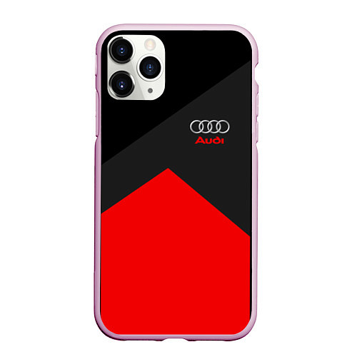 Чехол iPhone 11 Pro матовый Audi: Red Sport / 3D-Розовый – фото 1