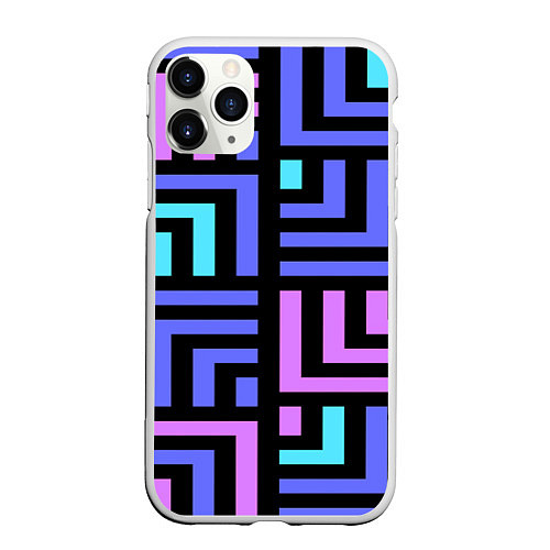 Чехол iPhone 11 Pro матовый Blue Maze / 3D-Белый – фото 1