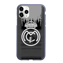 Чехол iPhone 11 Pro матовый FC Real Madrid: Grey Abstract, цвет: 3D-серый