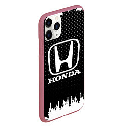 Чехол iPhone 11 Pro матовый Honda: Black Side, цвет: 3D-малиновый — фото 2