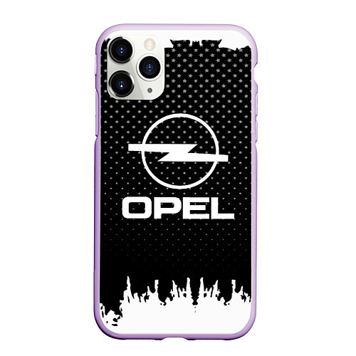 Чехол iPhone 11 Pro матовый Opel: Black Side / 3D-Сиреневый – фото 1