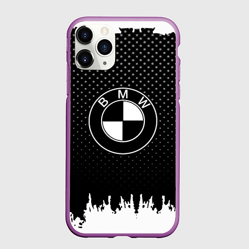 Чехол iPhone 11 Pro матовый BMW Black Style / 3D-Фиолетовый – фото 1