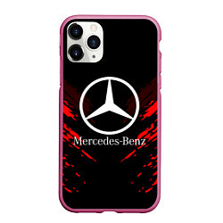 Чехол iPhone 11 Pro матовый Mercedes-Benz: Red Anger, цвет: 3D-малиновый