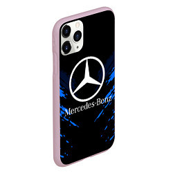 Чехол iPhone 11 Pro матовый Mercedes-Benz: Blue Anger, цвет: 3D-розовый — фото 2