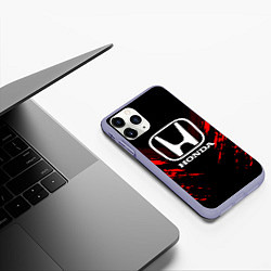 Чехол iPhone 11 Pro матовый Honda: Red Anger, цвет: 3D-светло-сиреневый — фото 2