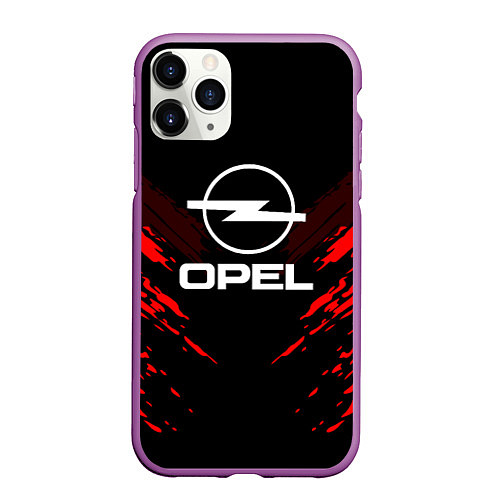 Чехол iPhone 11 Pro матовый Opel: Red Anger / 3D-Фиолетовый – фото 1