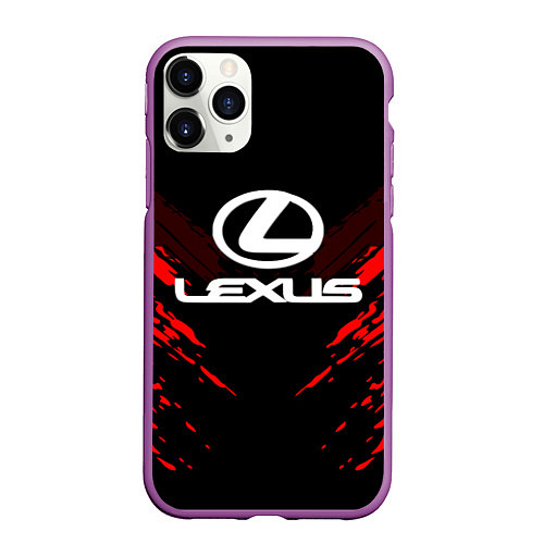 Чехол iPhone 11 Pro матовый Lexus: Red Anger / 3D-Фиолетовый – фото 1