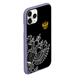Чехол iPhone 11 Pro матовый Russia: Black Edition, цвет: 3D-серый — фото 2