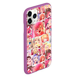 Чехол iPhone 11 Pro матовый Ahegao, цвет: 3D-фиолетовый — фото 2