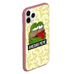 Чехол iPhone 11 Pro матовый Ahegao Pepe, цвет: 3D-малиновый — фото 2