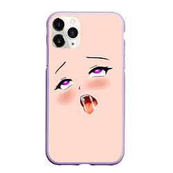 Чехол iPhone 11 Pro матовый Ahegao Face, цвет: 3D-светло-сиреневый