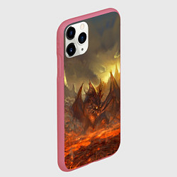 Чехол iPhone 11 Pro матовый Linage II: Fire Dragon, цвет: 3D-малиновый — фото 2