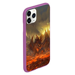 Чехол iPhone 11 Pro матовый Linage II: Fire Dragon, цвет: 3D-фиолетовый — фото 2