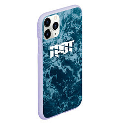 Чехол iPhone 11 Pro матовый Грот: Синий мрамор, цвет: 3D-светло-сиреневый — фото 2
