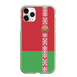 Чехол iPhone 11 Pro матовый Беларусь, цвет: 3D-салатовый