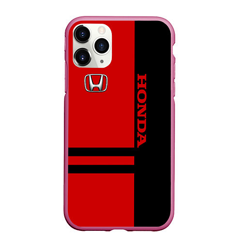 Чехол iPhone 11 Pro матовый Honda: Red Style / 3D-Малиновый – фото 1