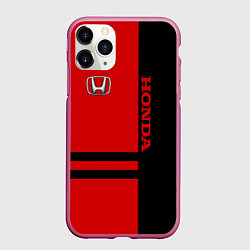 Чехол iPhone 11 Pro матовый Honda: Red Style, цвет: 3D-малиновый