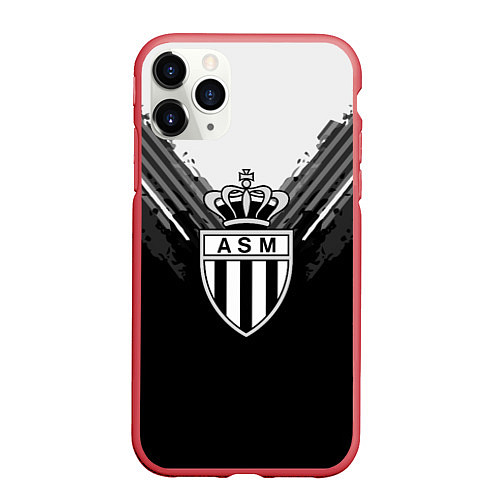 Чехол iPhone 11 Pro матовый FC Monaco: Black Style / 3D-Красный – фото 1