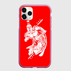 Чехол iPhone 11 Pro матовый Спартанский гладиатор, цвет: 3D-малиновый