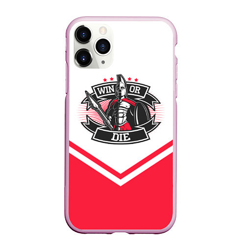 Чехол iPhone 11 Pro матовый Победи или умри / 3D-Розовый – фото 1