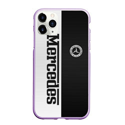 Чехол iPhone 11 Pro матовый Mercedes W&B, цвет: 3D-сиреневый