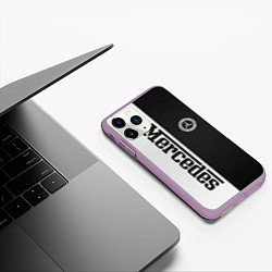 Чехол iPhone 11 Pro матовый Mercedes W&B, цвет: 3D-сиреневый — фото 2