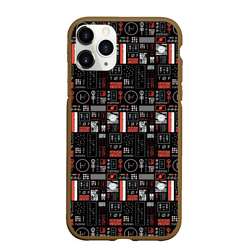 Чехол iPhone 11 Pro матовый Twenty One Pilots: Pattern / 3D-Коричневый – фото 1