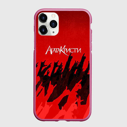 Чехол iPhone 11 Pro матовый Агата Кристи: Высший рок / 3D-Малиновый – фото 1
