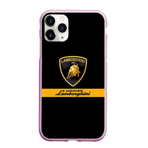 Чехол iPhone 11 Pro матовый Lamborghini Automobili / 3D-Розовый – фото 1