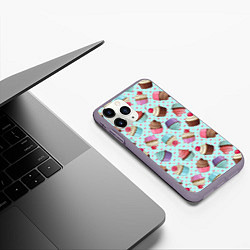 Чехол iPhone 11 Pro матовый Милые кексики, цвет: 3D-серый — фото 2